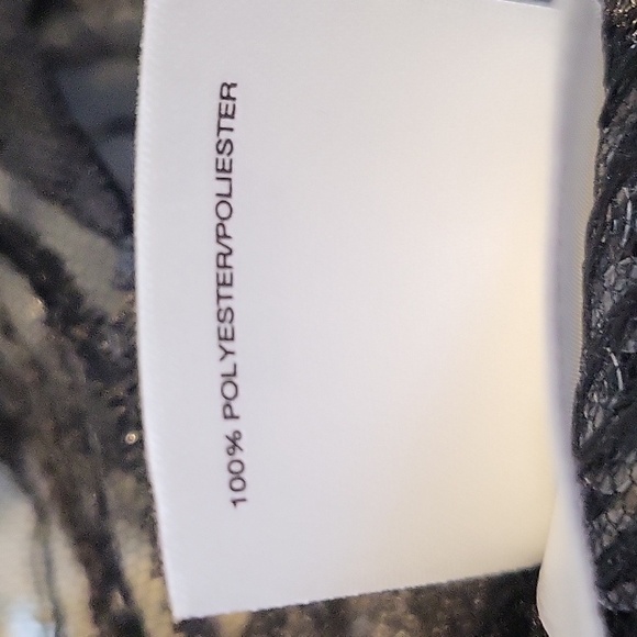 Anne Klein Black Mesh Floral Embroidered Sequined Cover Up Shawl Tunic Size S/M - Picture 7 of 11